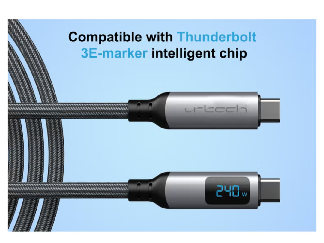 URTECH 240W USB4 Cable with LED Display | Same Day Delivery Qatar URTECH 240W USB4 Cable with LED Display | Same Day Delivery Qatar